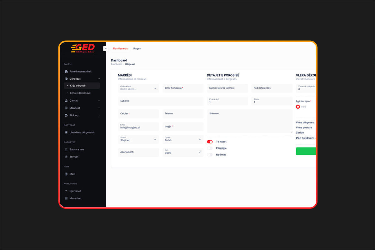 Program Saas për kompani postare private