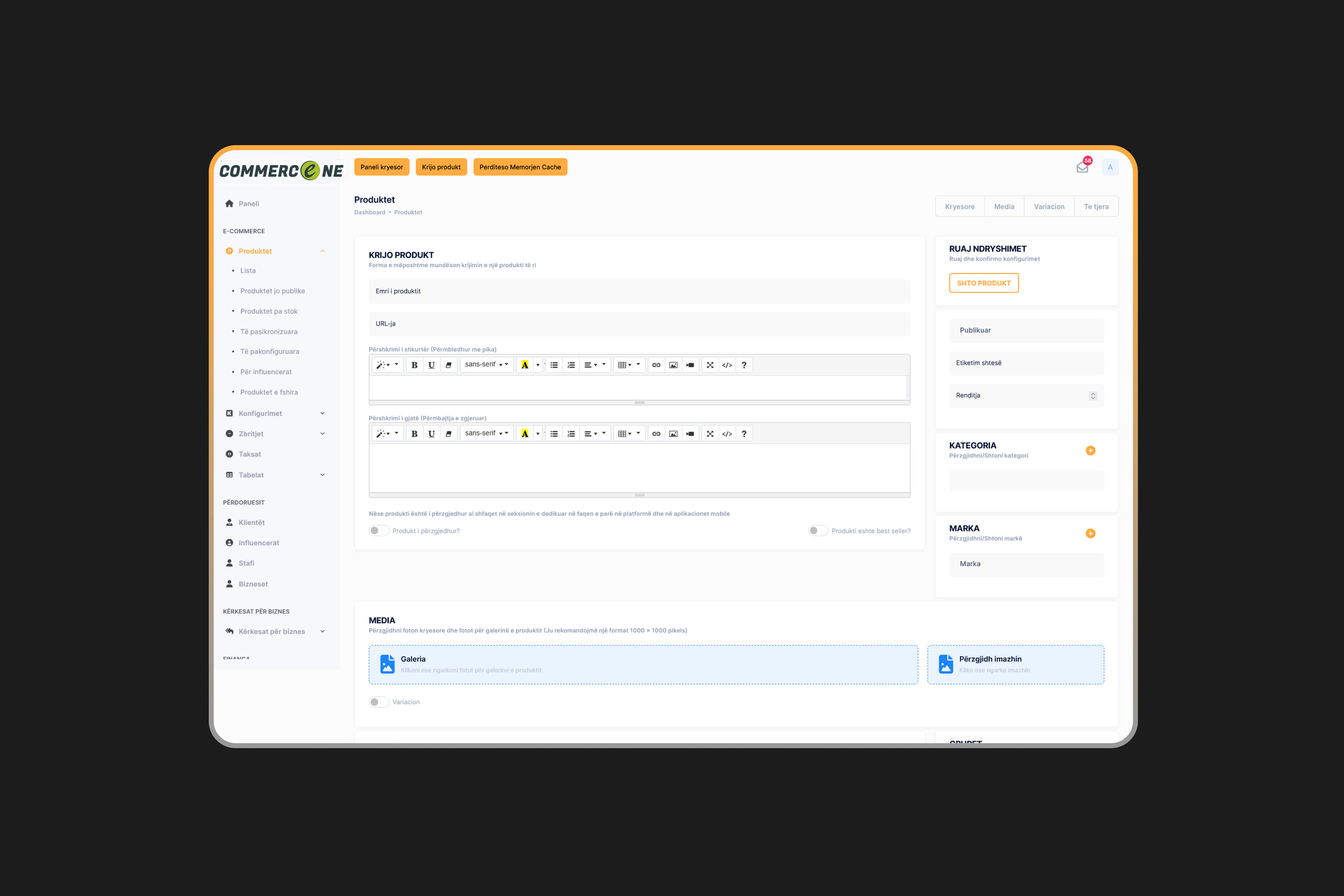 Platformë shitjesh online Commerce One Saas
